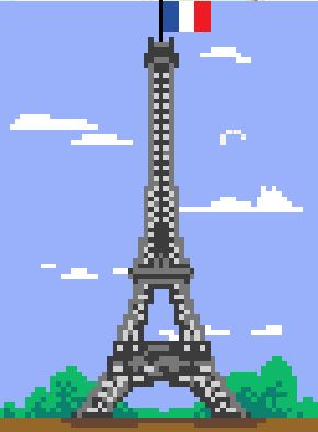 Eiffel Tower pixel art in beijing, wplace