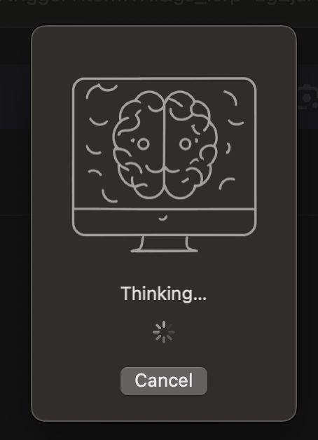 Thinking modal for iTerm AI feature.
