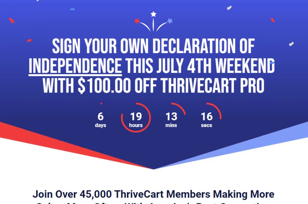 Exclusive ThriveCart Independence Day Offer