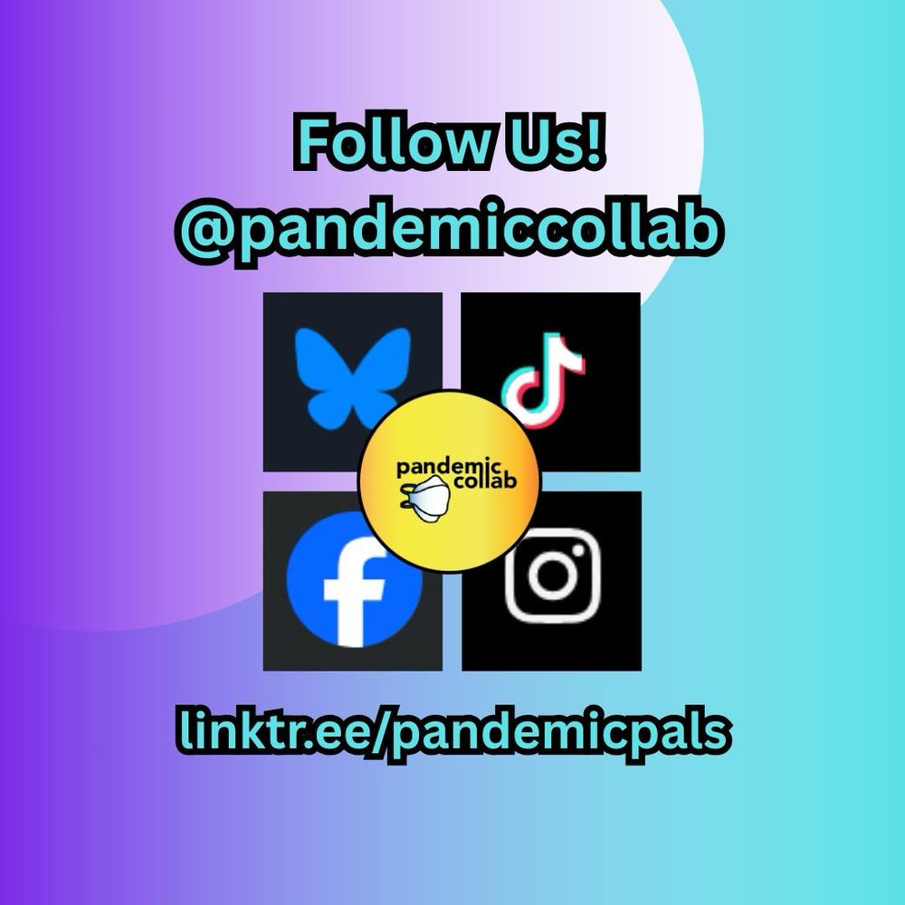 3- Blue to purple gradient background with grid of social media icons including Bluesky, Facebook, TikTok, and Instagram.