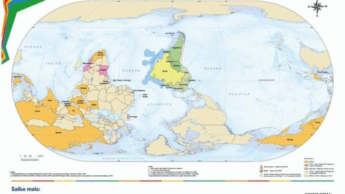 – O mapa-múndi de ponta cabeça!