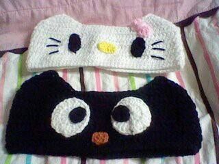hello kitty and chococat ear warmers