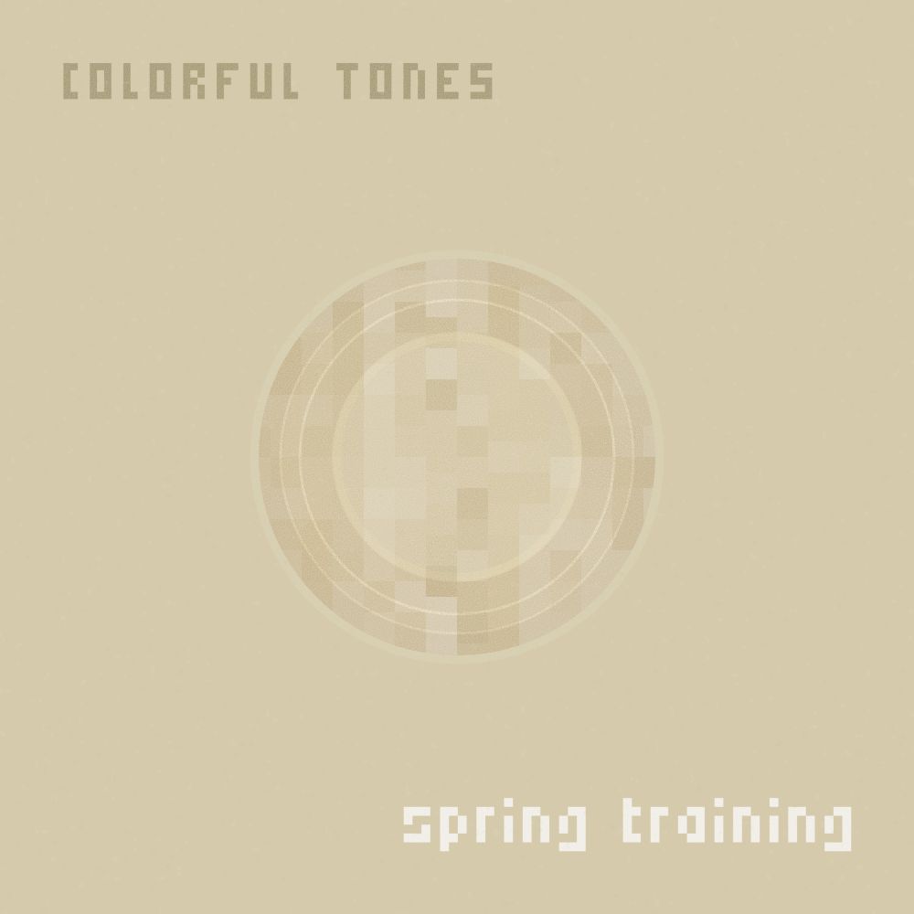 Album artwork featuring abstract circles and minimal monochromatic colors