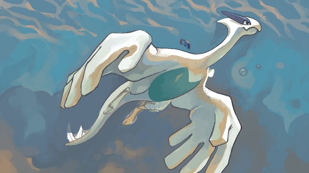 Lugia painting: halfway through