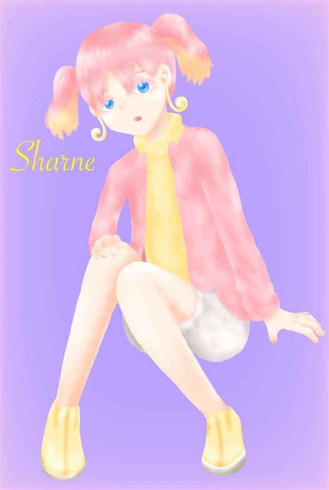 An illustration of gijinka of Audino, named シャルネ(Sharne), from my party in Pokémon white 2. Might’ve drawn around grade 10 or 11.