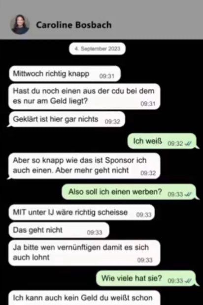 Chatnachrichten Caroline Bosbach. 