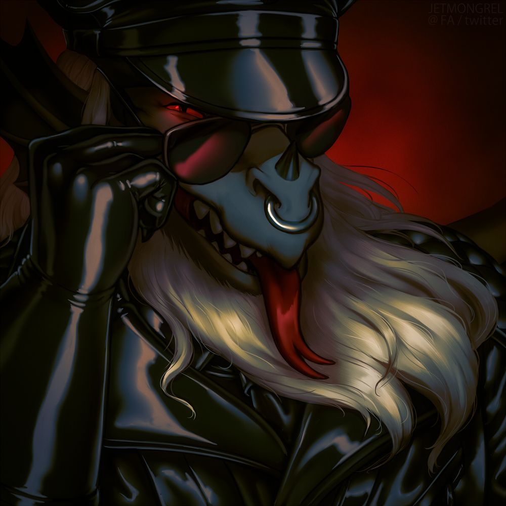 Diablodon's character looking at the viewer