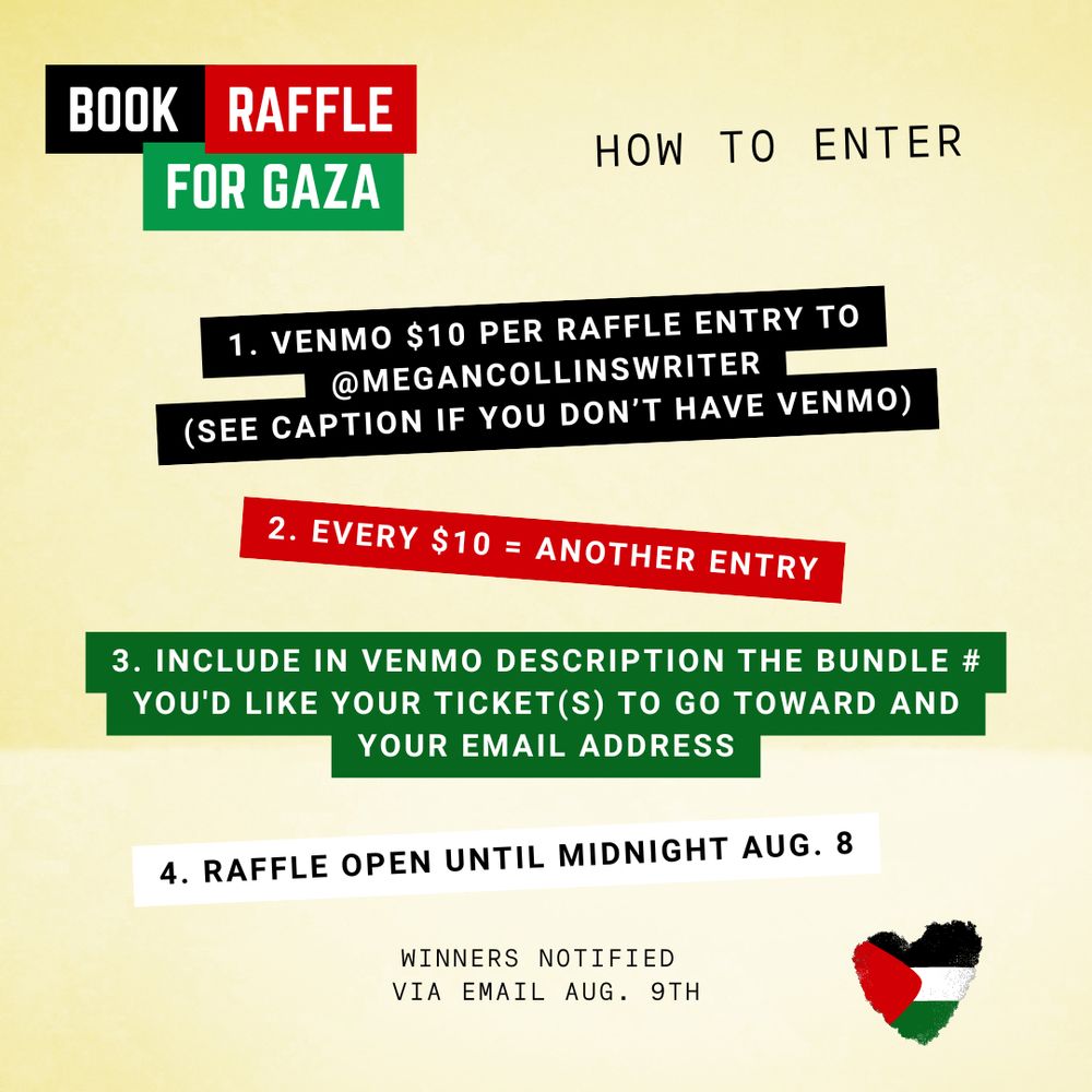 How to enter the raffle. Details on Megan Collins’s IG