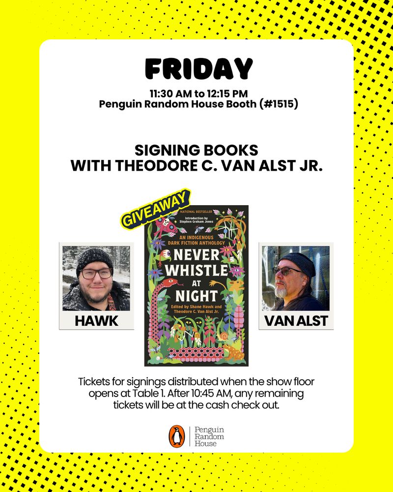 Poster for signing books at the Penguin Random House booth with Ted Van Alst