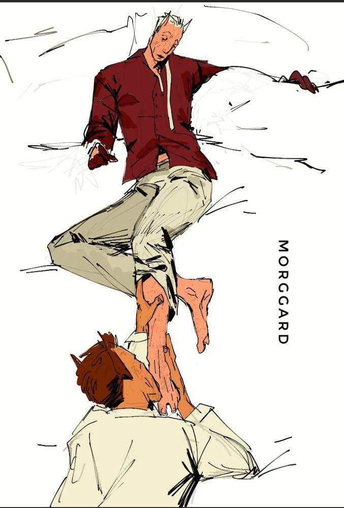 Heinrich is kssing Igor's foot 