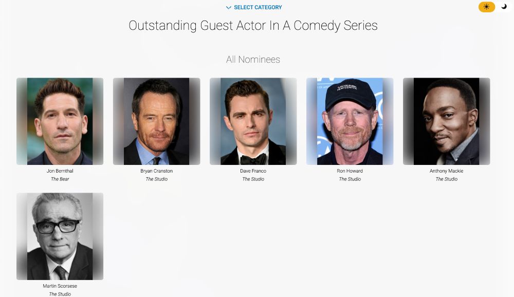 martin scorsese is a nominee as outstanding guest actor in a comedy series for "the studio"