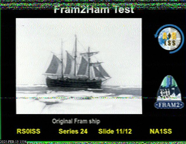 Fram2Ham Test
Showing the original Fram ship.
RS0ISS Series 24 Slide 9/12 NA1SS