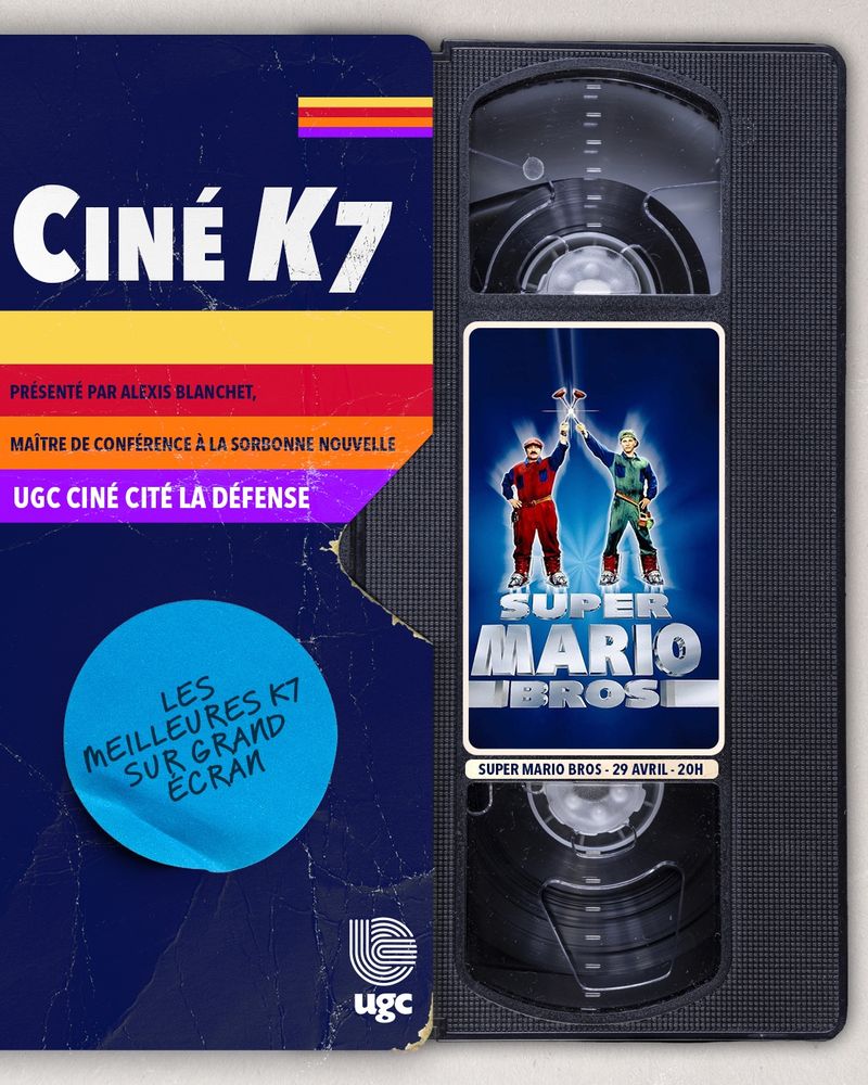 Une vidéocassette VHS avec le film Super Mario Bros. de 1993.