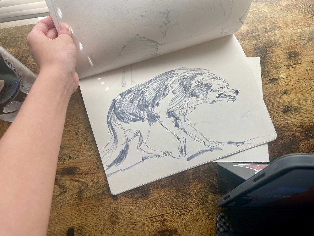 Study of ye olde dire wolfe. Copic marker