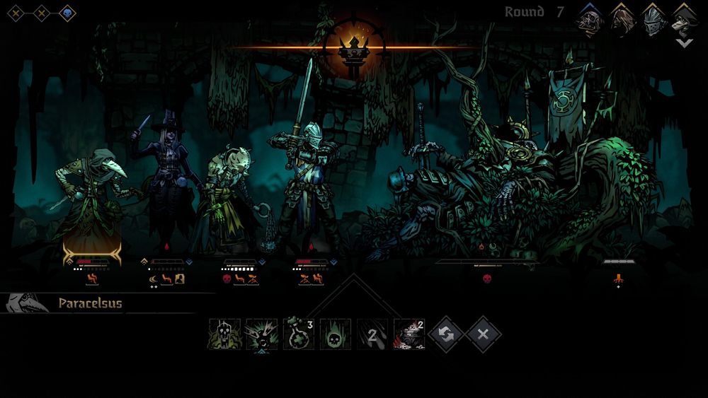 Fighting an undead roman soldier who is caught up in vines and whose roots are dragging the party down