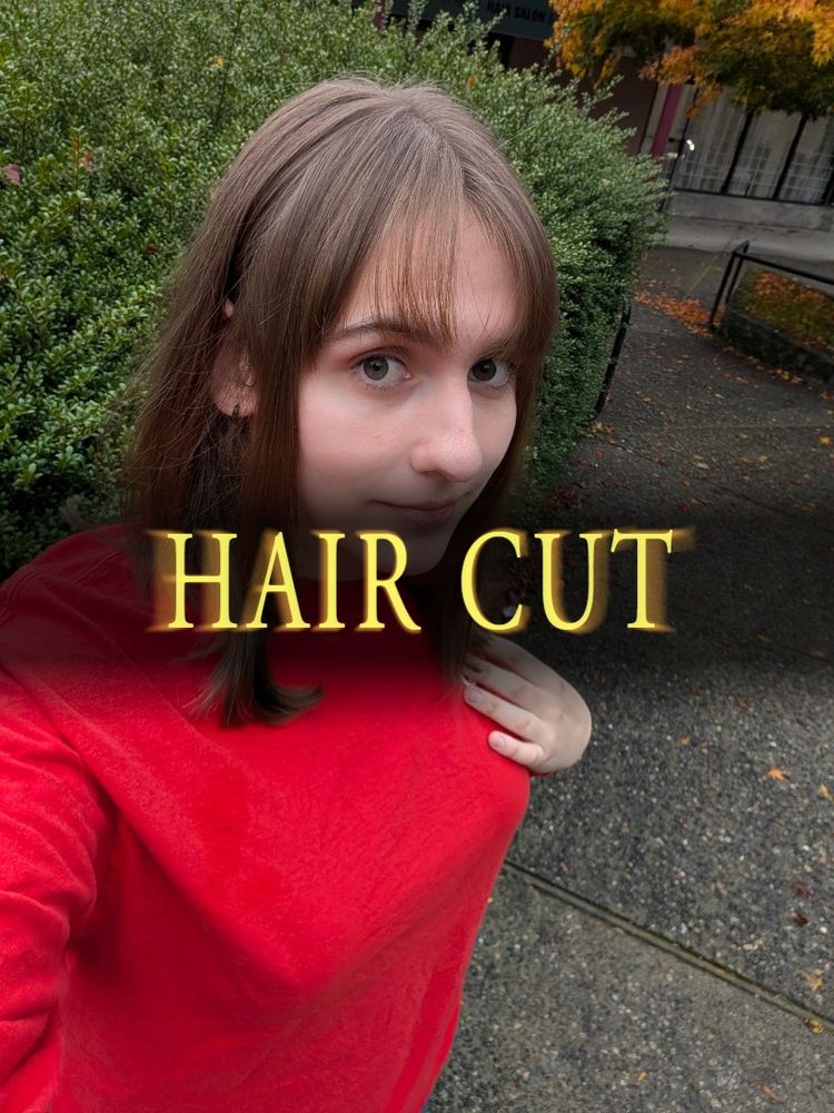 The picture of Emma's hair cut with the text "HAIR CUT" over it in the Dark Souls 1 font.