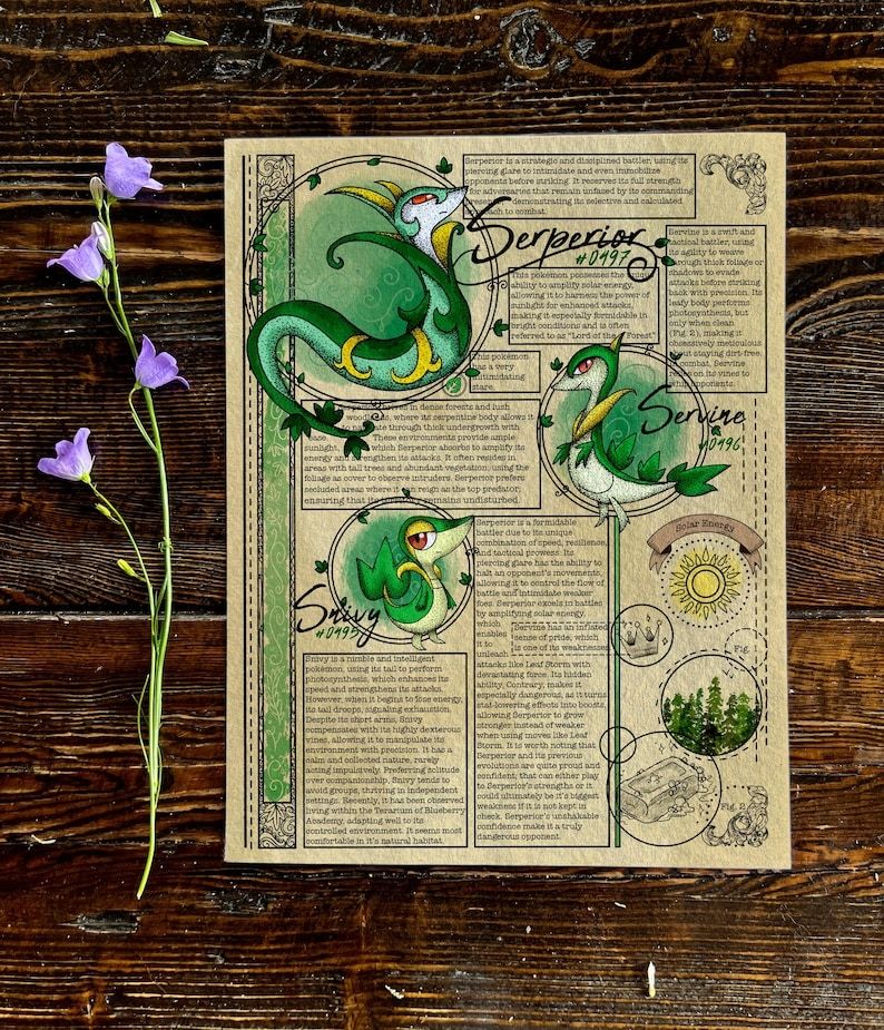 Pokemon print art serperior