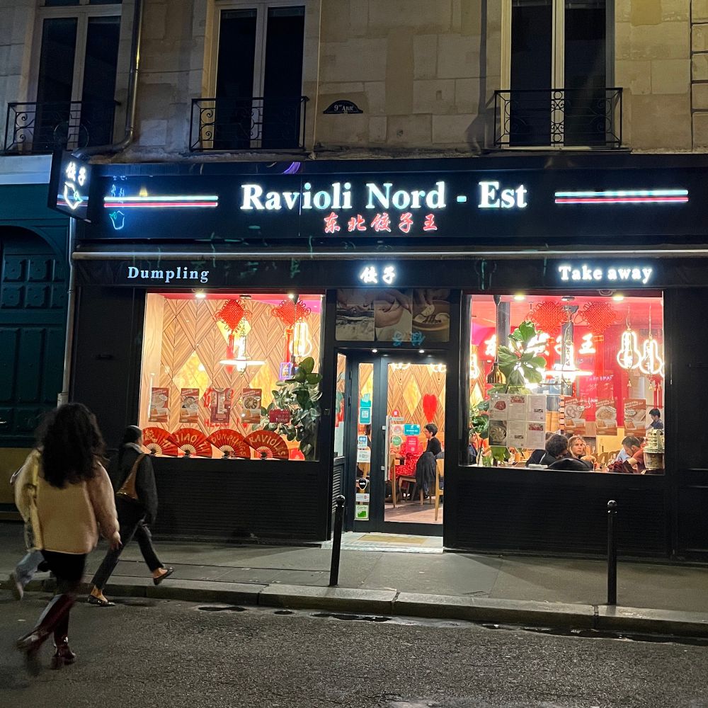 A dumpling restaurant in Paris called Ravioli Nord-Est (North-East Dumpling)