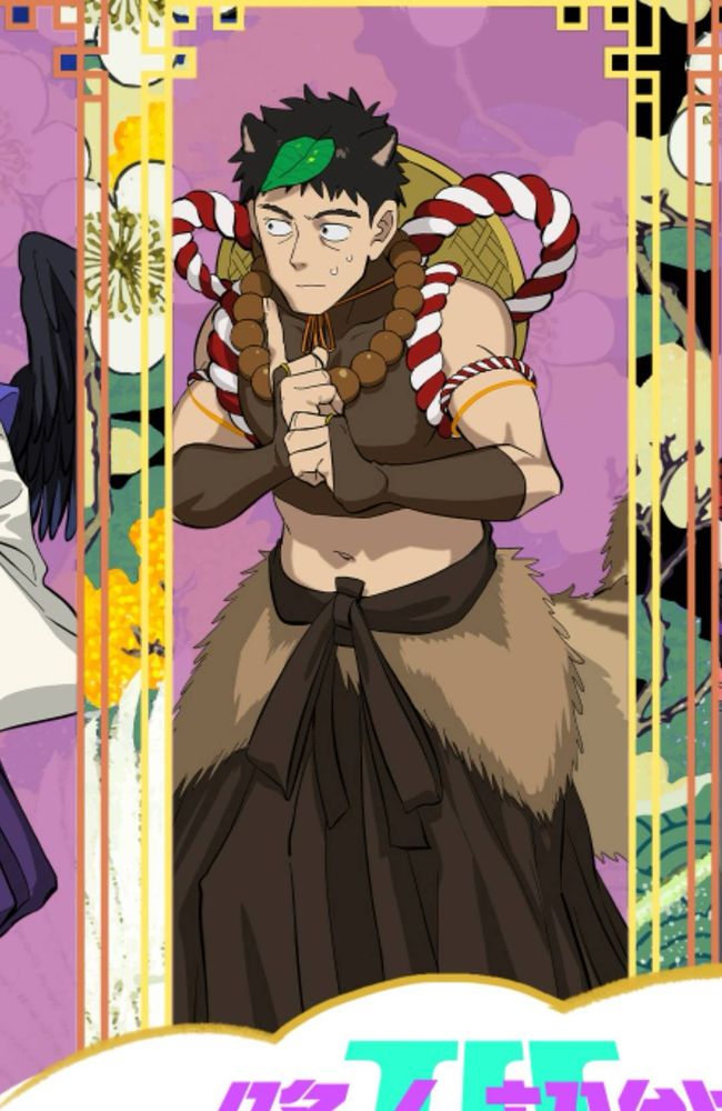 The original version of Serizawa from the newest Mob Psycho 100 merch, where he’s wearing Tanuki-themed attire.