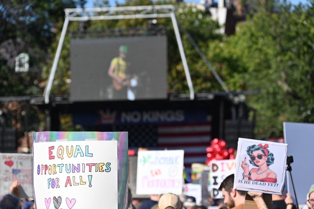 Photo of the no kings protest in Boston. 