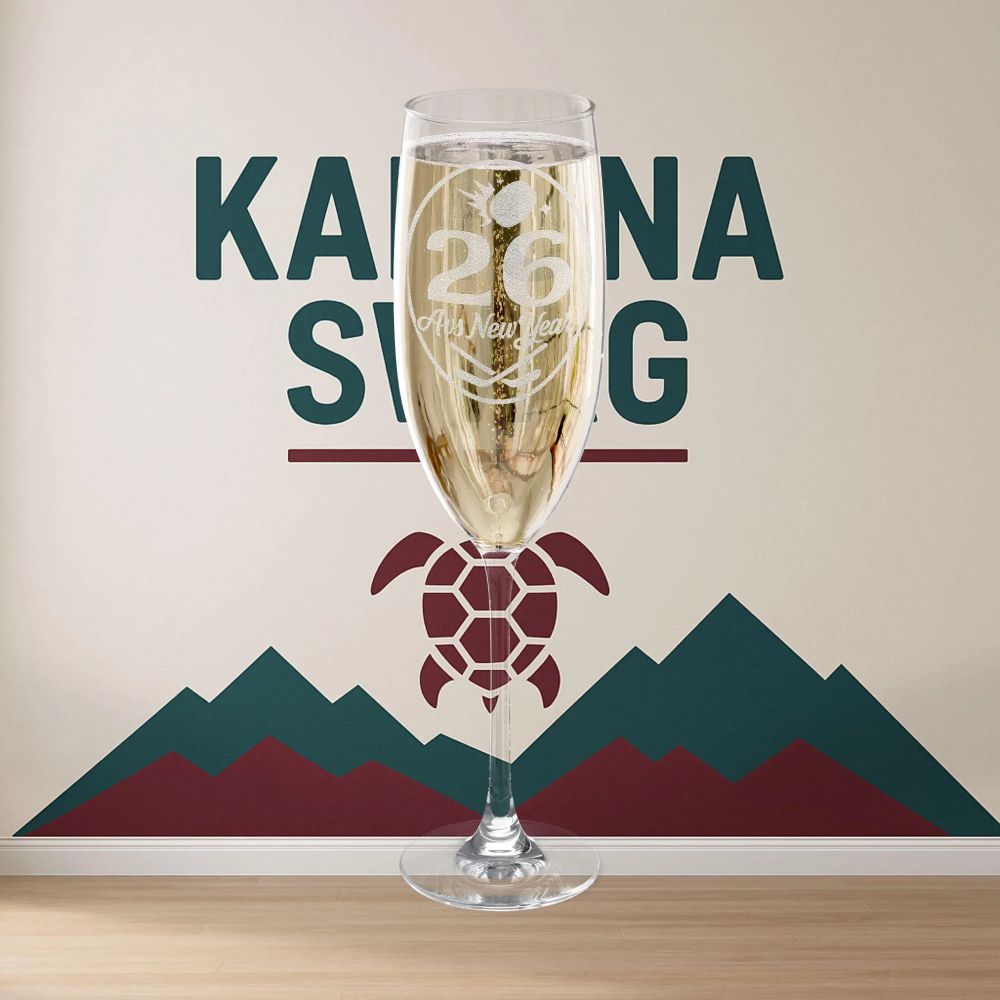 Champagne new years glass