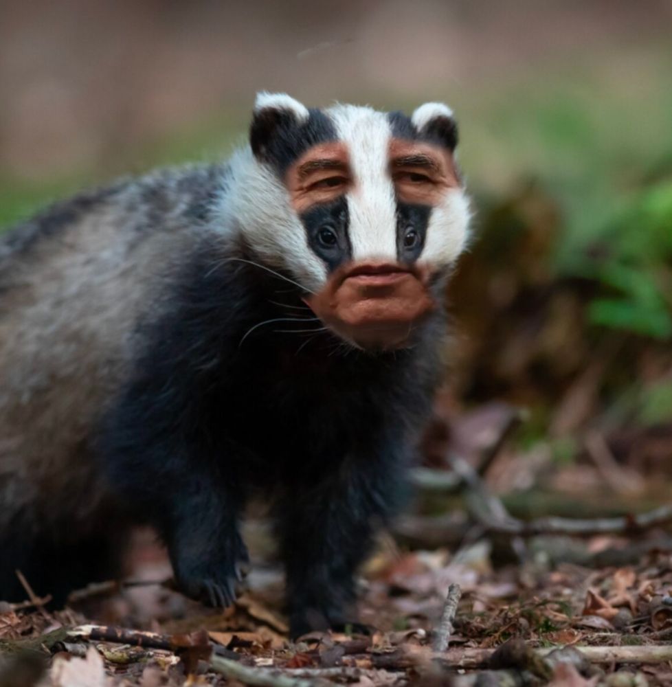 François Bayrou transformé en blaireau 