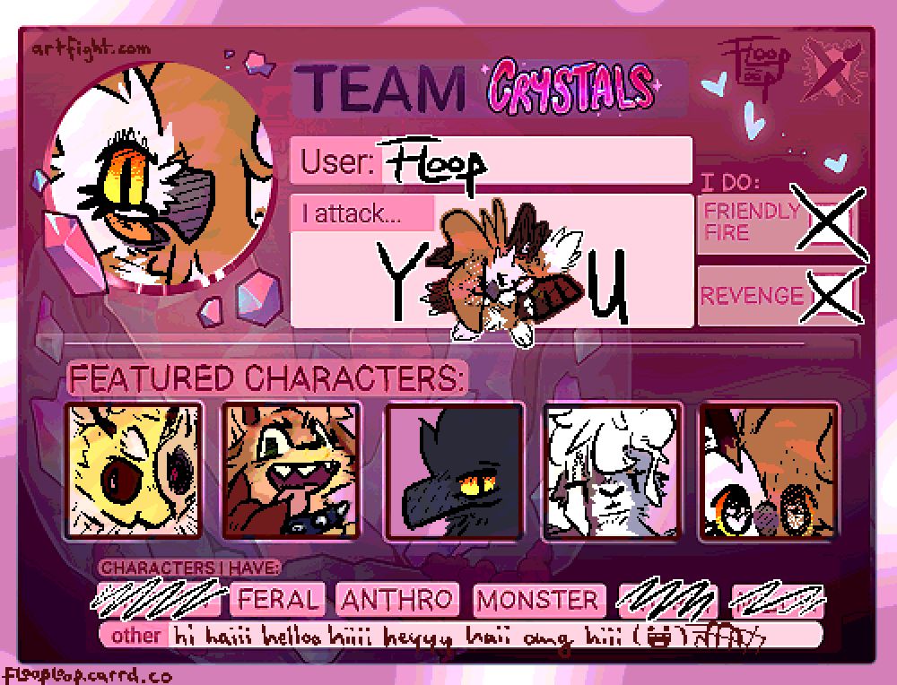 my 2025 artfight team crystal card