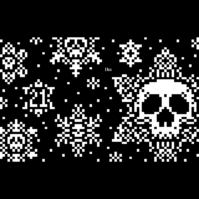 Extreme close-up view of snowflakes in a blizzard allows us to observe that a tiny skull sits at the precise centre of each one of them.