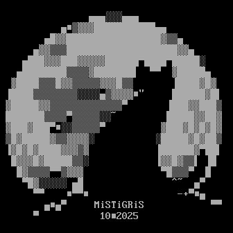 a black cat returns the gaze of a crater-filled full moon