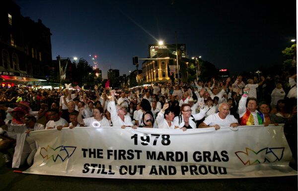 The first Mardi Gras entrants from 1978 at the 30th Annual Gay and Lesbian Mardi Gras, Sydney, Saturday, March 01, 2008