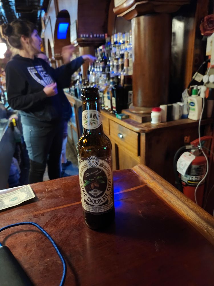 Samuel Smiths Chocolate Stout at the Painted Lady in Hamtramck

5 bucks a bottle.

Fucking bargain.