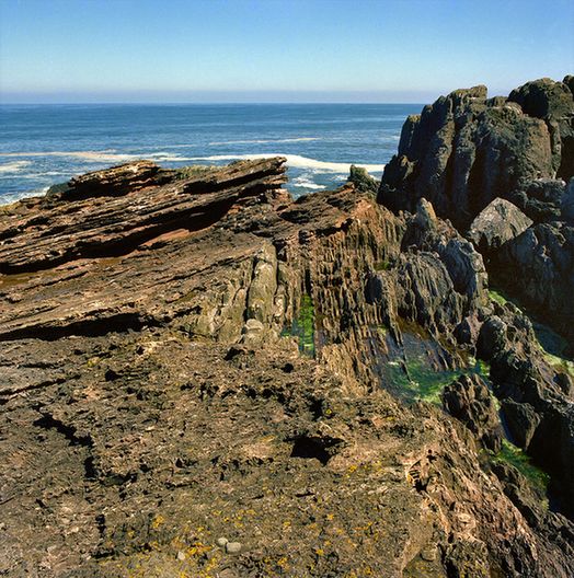 Siccar Point viewed from the south-west. Berwickshire.
