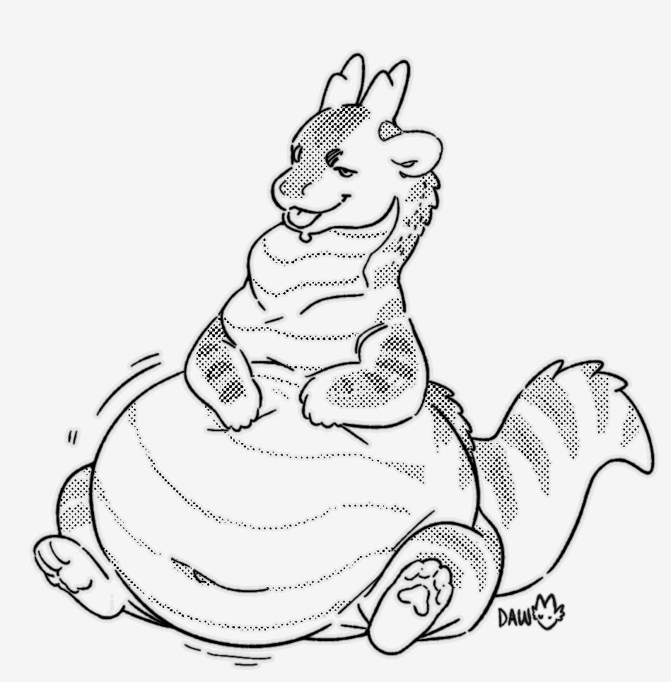 A well rounded dragon after a big feast they had. 