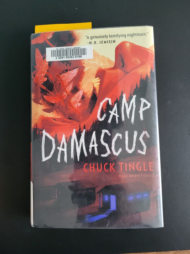 The cover of the novel Camp Damascus by Chuck Tingle.