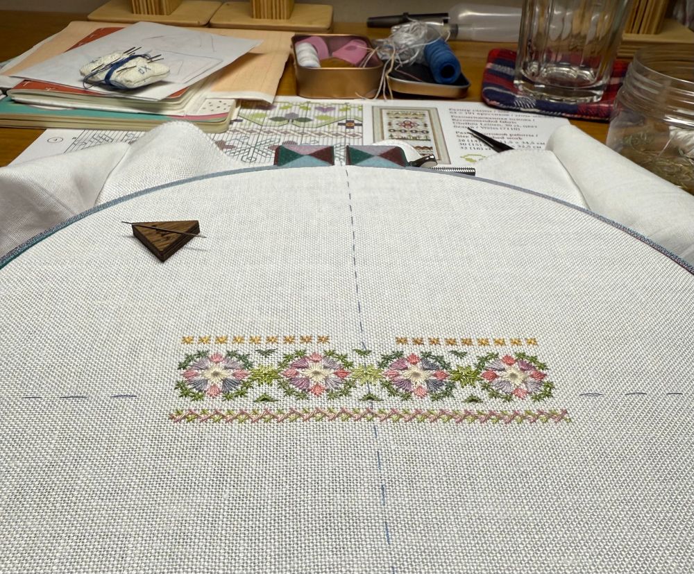 Two bands from Colour of Spring band sampler by Owlforest and some desk mess