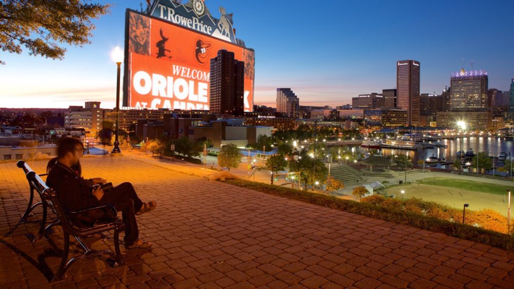 The new and improved OPACY video board, viewable from all around the inner harbor and indeed from outer space
