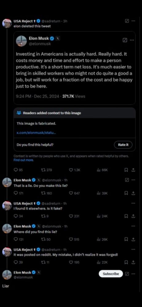 Ein Account kritisiert Musk.