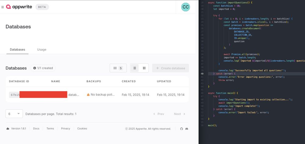 AppWrite and VScode