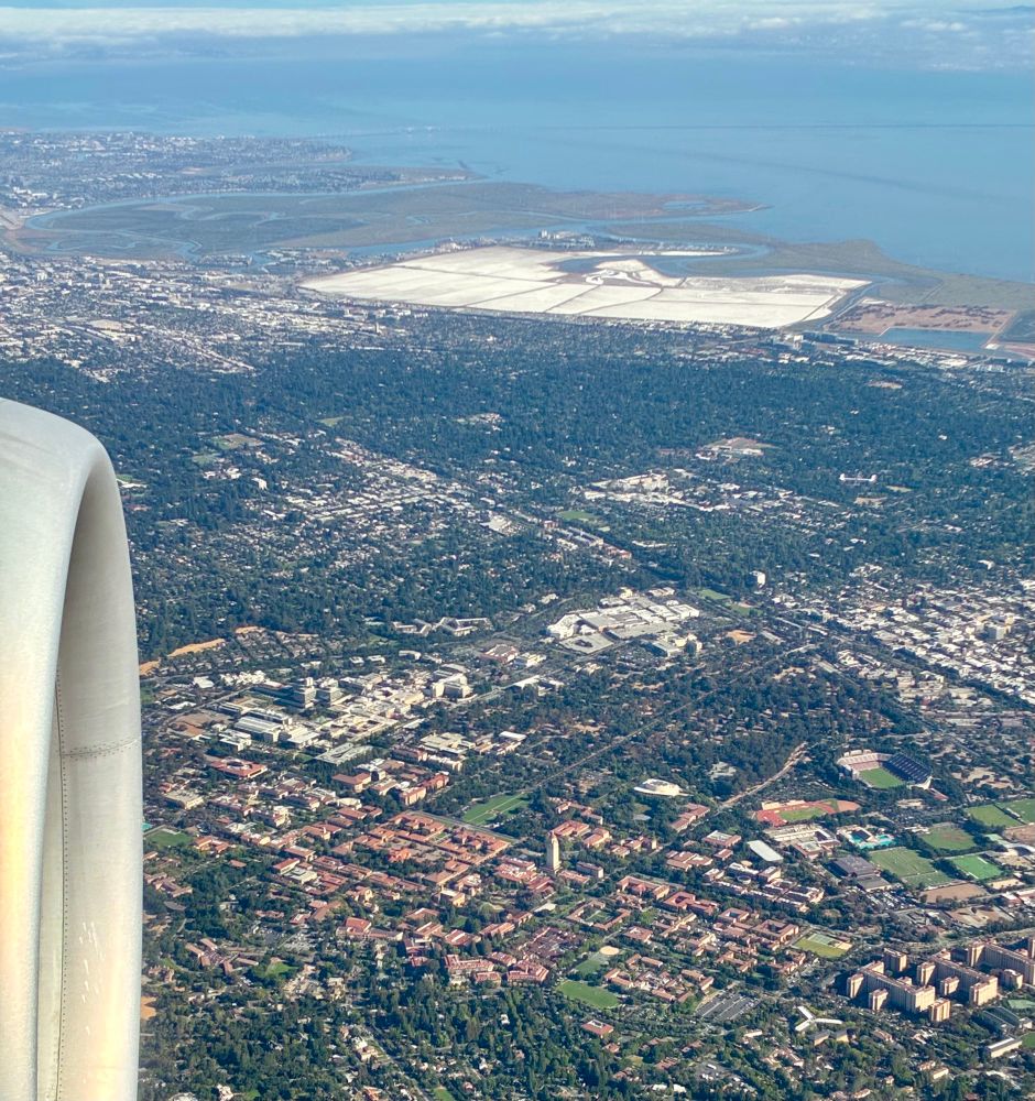 Aerial photograph of Stanford campus