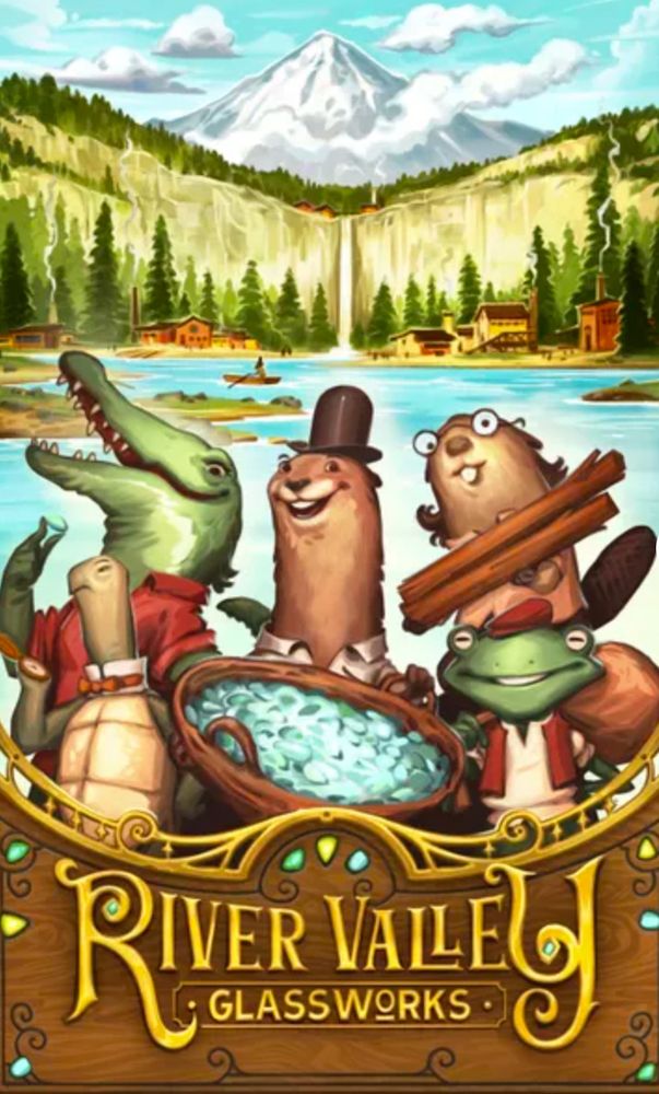 Box cover art for River Valley Glassworks board game