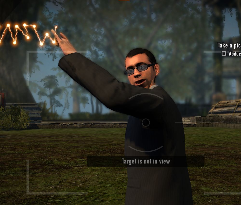 Abductee giving the devil horn gesture