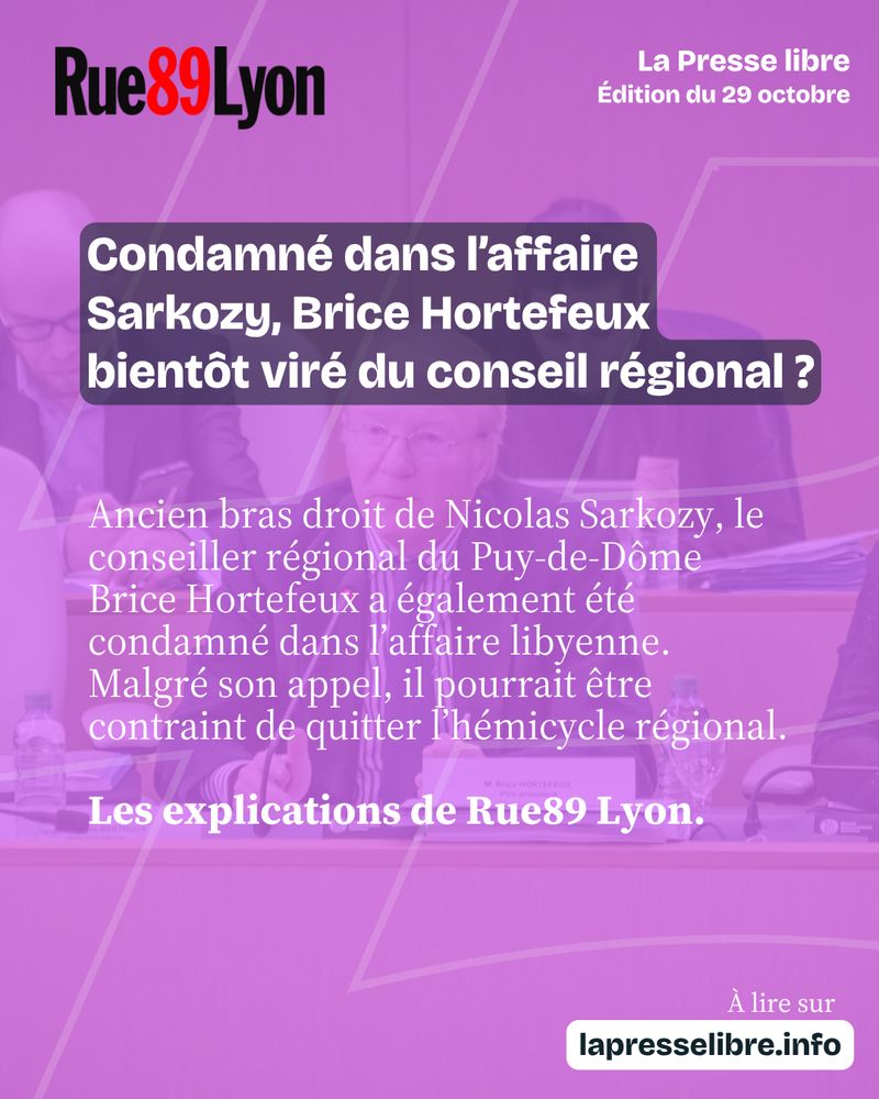 Article de Rue89 Lyon 
Condamné dans l'affaire Sarkozy, Brice Hortefeux bientôt viré du conseil régional ?