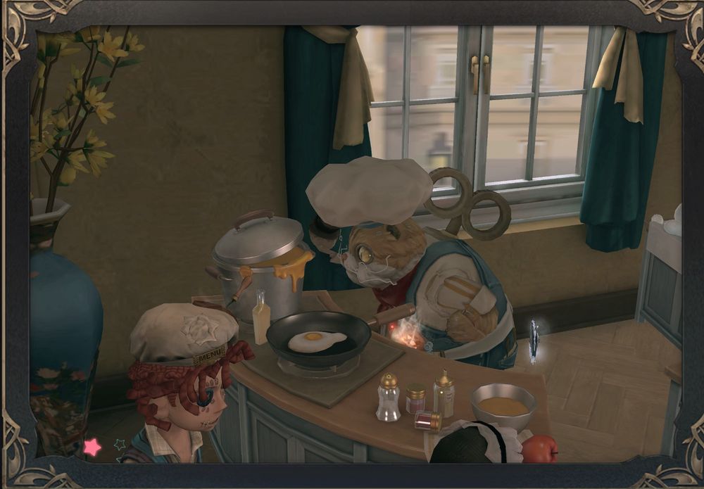 給仕のアブサンちゃんの頭も見切れちょる