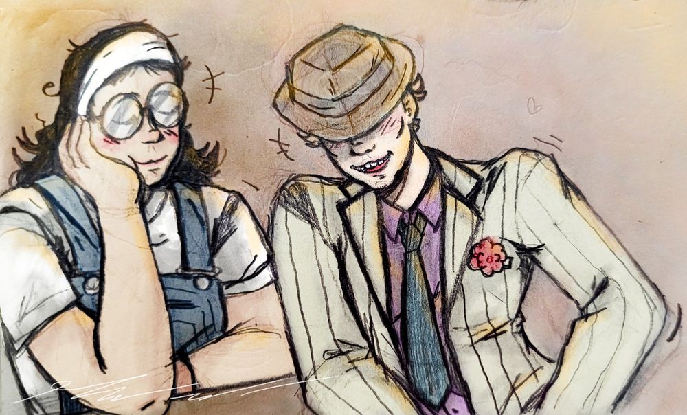 Maria Carmichael and Franco Barbi chatting a bit on her fish stand