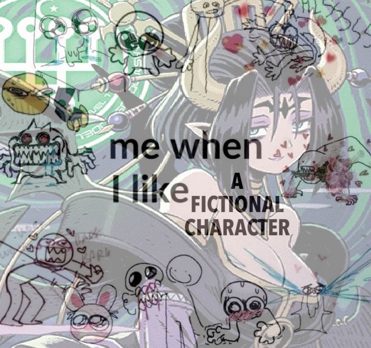 A meme showing art of Lilithmon being faded in the background of a buncha drawings of some guy losing their mind over her. The caption reads, "Me when I like a fictional character"

Meme donated by DigitalHazard