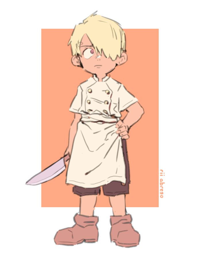 A drawing of Sanji from One Piece as a child