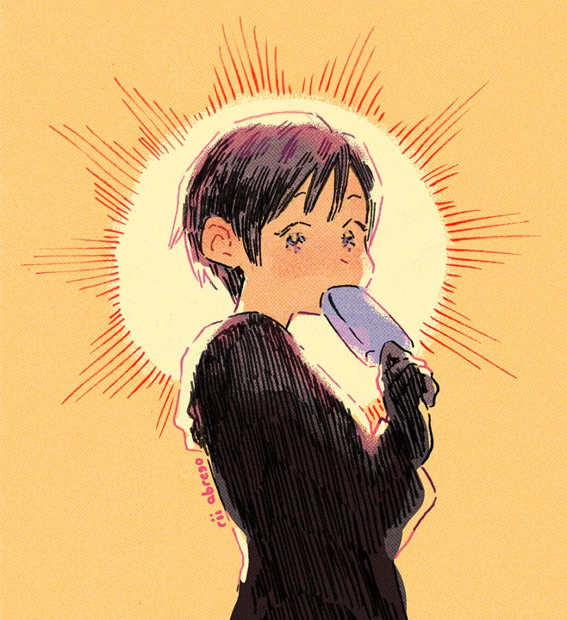 A fan illustration of the Kingdom Hearts character Xion eating seasalt icecream