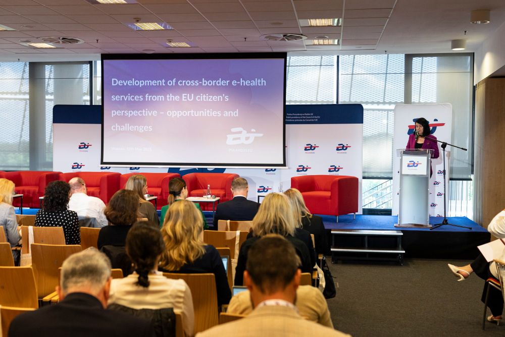 Zdjęcie z konferencji „Rozwój transgranicznych usług e-zdrowia z perspektywy obywatela UE”.

