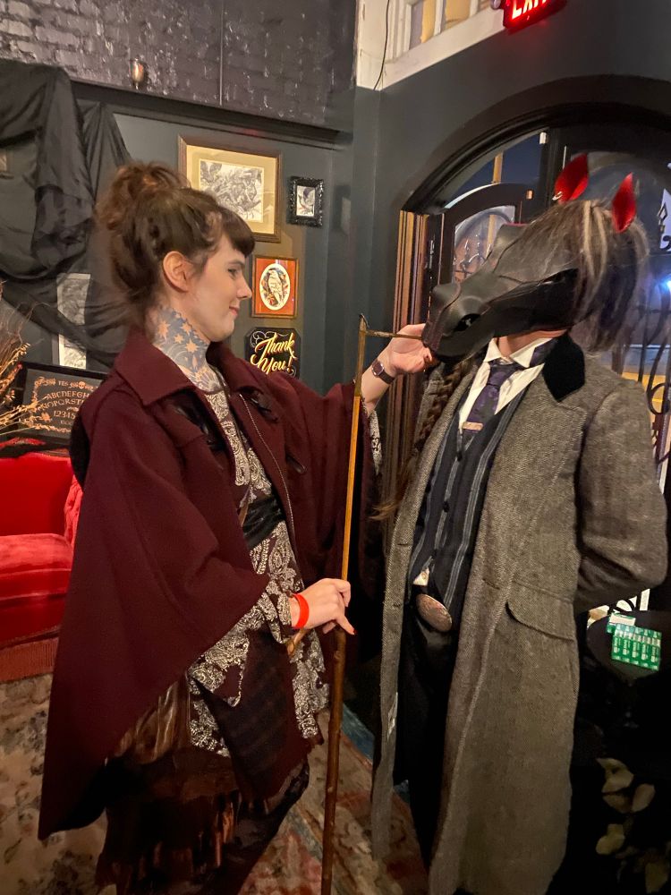 Bonez at unkindness art Halloween party 