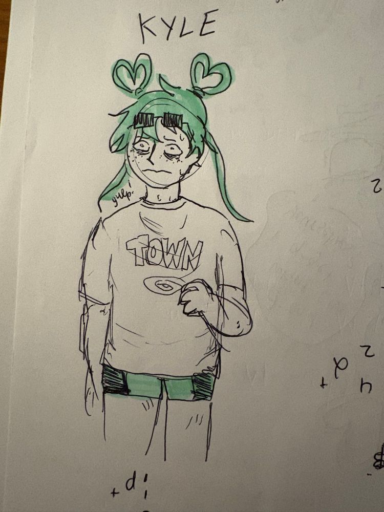 Kyle in gym clothes looking nervous 